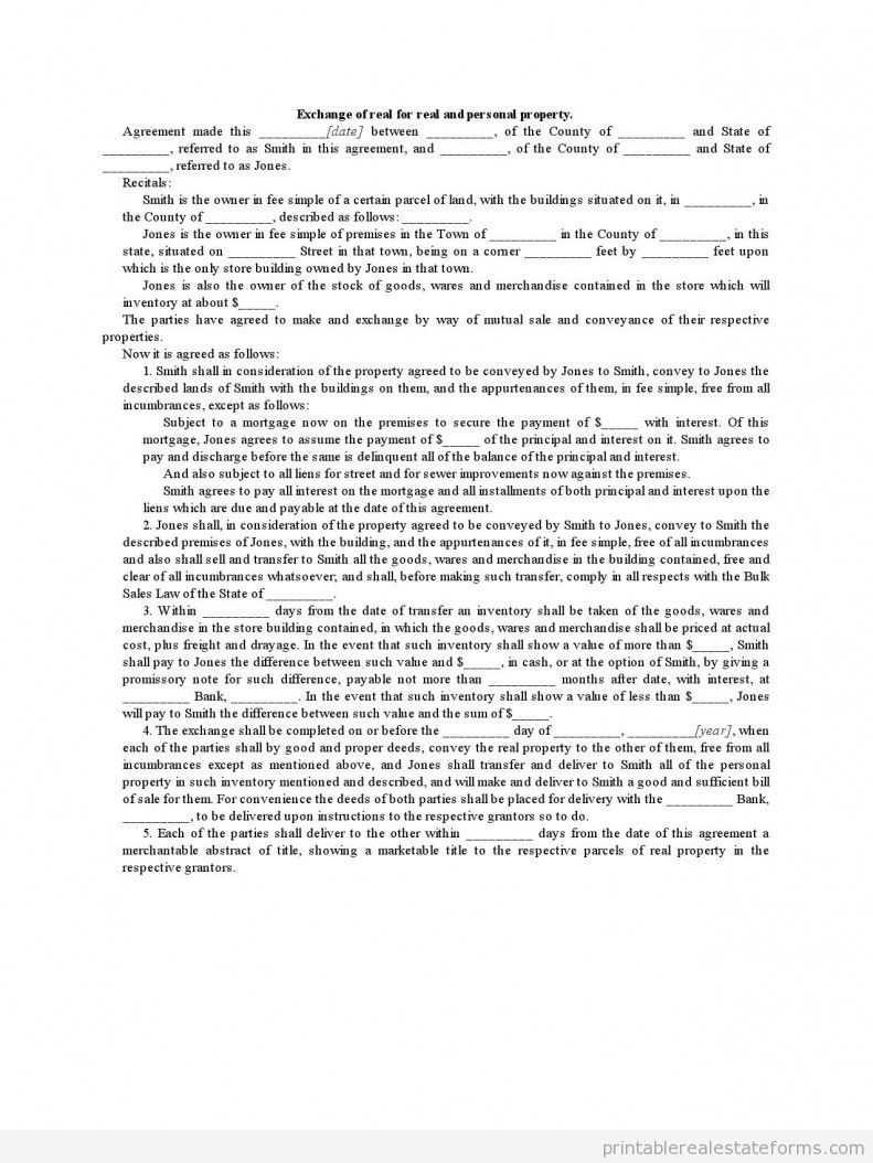 Exchange of Real for Real and Personal Property