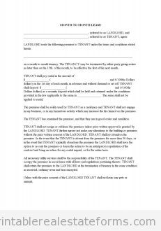 MONTH TO MONTH LEASE