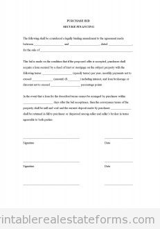 Purchase Bid - Secure Financing