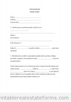 Purchase Bid - Short Form