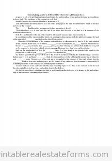 Contract Giving Grantor in Deed to Avoid Foreclosure the Ri