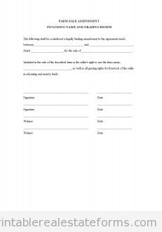 FARM SALE AMENDMENT INCLUDING NAME AND GRAZING RIGHTS