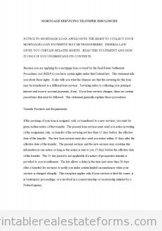 Mortgage Servicing Transfer Disclosure Mortgage Servicing Transfer Disclosure