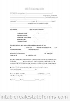 Offer to Purchase Real Estate