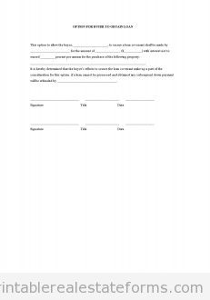 Option for Buyer to Obtain Loan