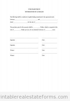 Purchase Price - Determined by Acreage