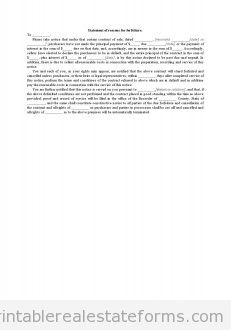 Statement of Reasons for Forfeiture Statement of Reasons for Forfeiture