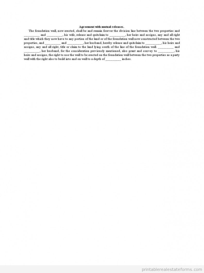 Agreement with Mutual Releases