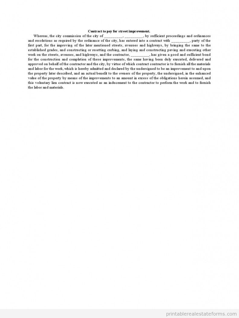 Contract to Pay for Street Improvement 2