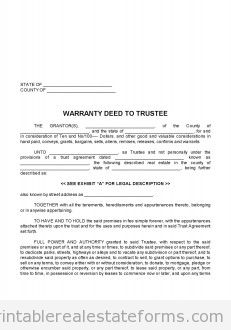 CLOSING -- 0050 -- WARRANTY DEED TO TRUSTEE