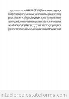 Deed for Future Support of Grantor
