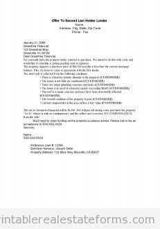 Offer to second lien holder Lender