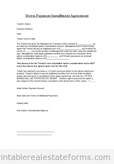Down Payment Installment agreement Down Payment Installment agreement