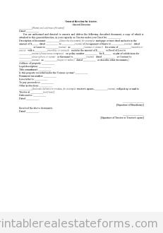 General Direction for Trustee General Direction for Trustee