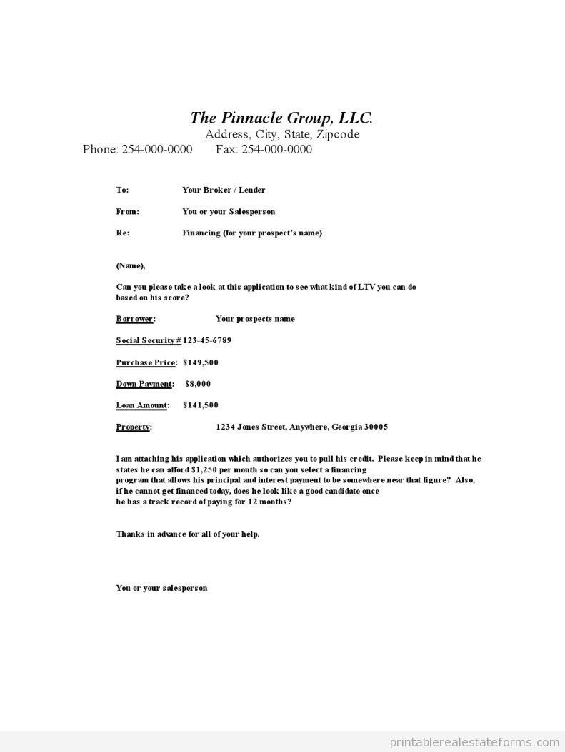 Mortgage Broker Submission