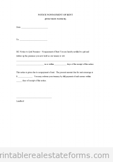 Notice Nonpayment of Rent
