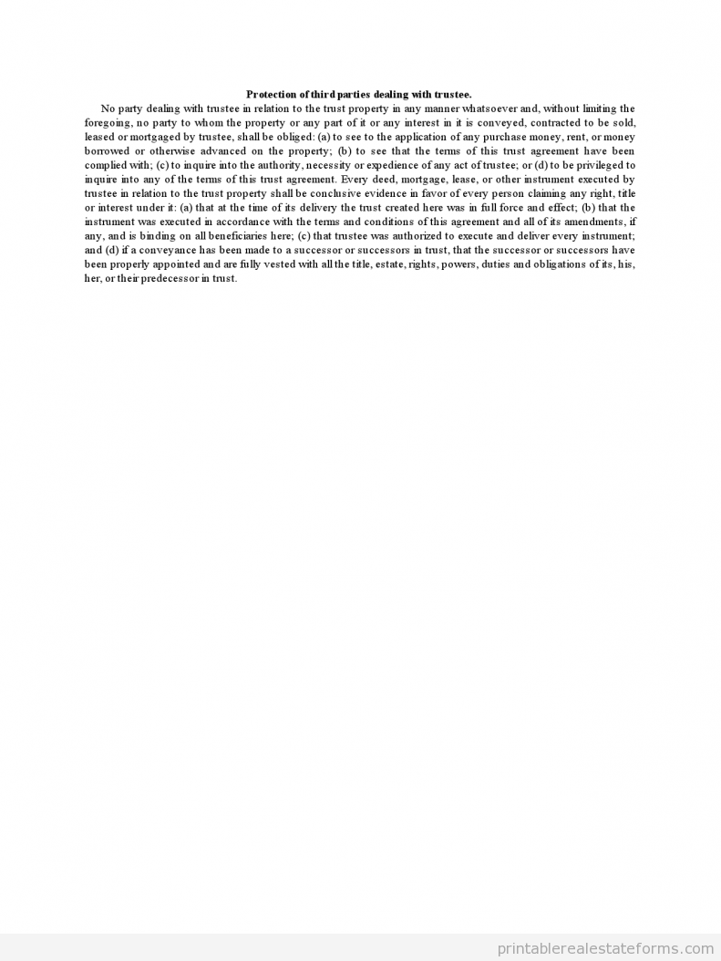Protection of Third Parties Dealing with Trustee