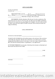 QUIT CLAIM DEED