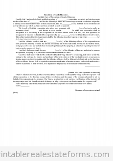 Resolution of Board of Directors