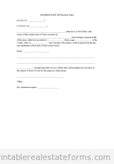 SATISFACTION OF Deed of Trust