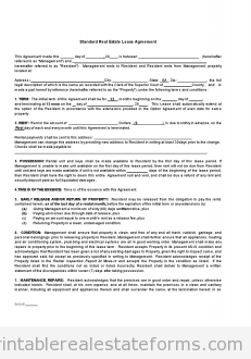 Standard Real Estate Lease Agreement (buying)