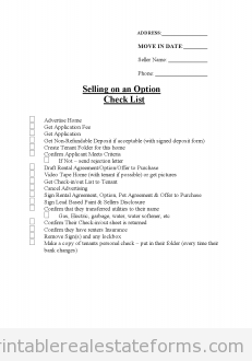 CHECKLIST Selling on an option