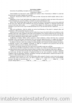 Sample Instructions to Bidders Forms Instructions to Bidders