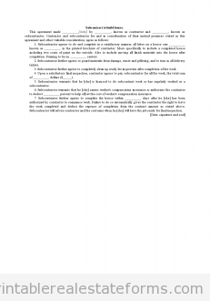 Subcontract to Build House