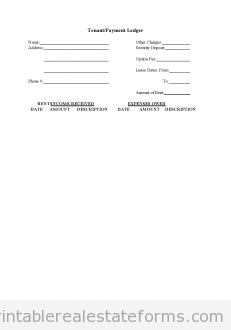 TENANT PAYMENT LEDGER TENANT PAYMENT LEDGER