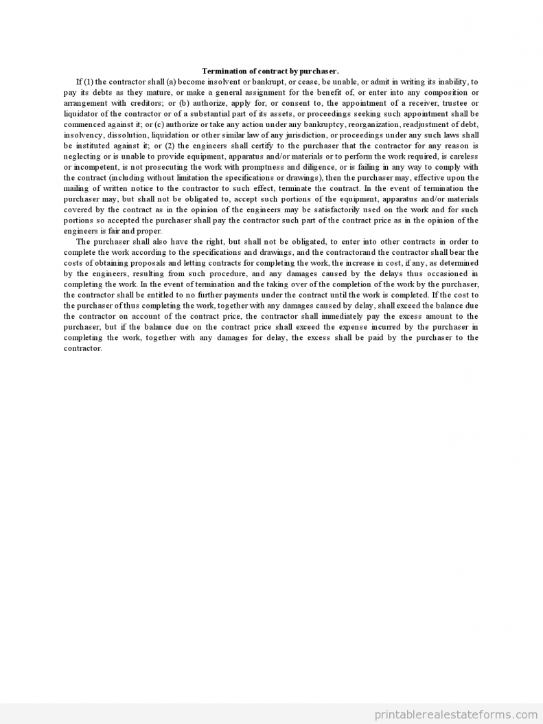 Termination of Contract by Purchaser 2