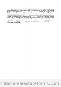 Contract to Escrow Deed and Purchase Price