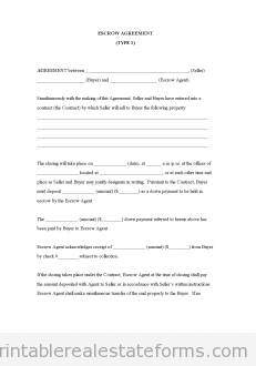 Escrow Agreement (Type 1)