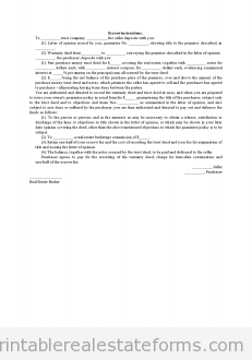 Escrow Instructions