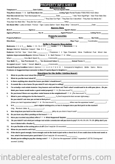 PROPERTY INFO SHEET PROPERTY INFO SHEET