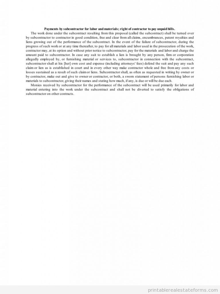 Payments by Subcontractor for Labor and Materials_ Right of