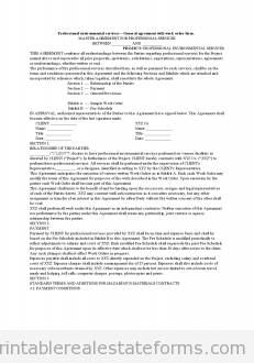 Professional Environmental Services·General Agreement with 