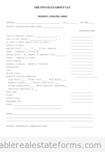 Leased Property Turnover Sheet