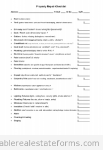 Property Repair Checklist