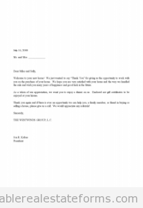 Sales Thank You and Gift Certificate Letter