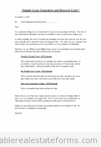 Sample Lease Expiration and Renewal Letter - Standard Sample Lease Expiration and Renewal Letter - Standard