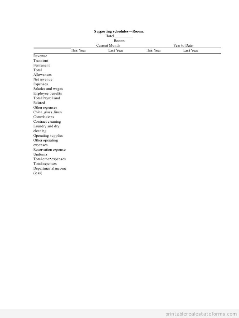 Supporting Schedules-Rooms
