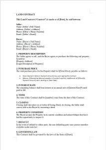 Land Contract Form