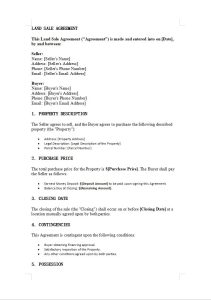 land sale agreement form