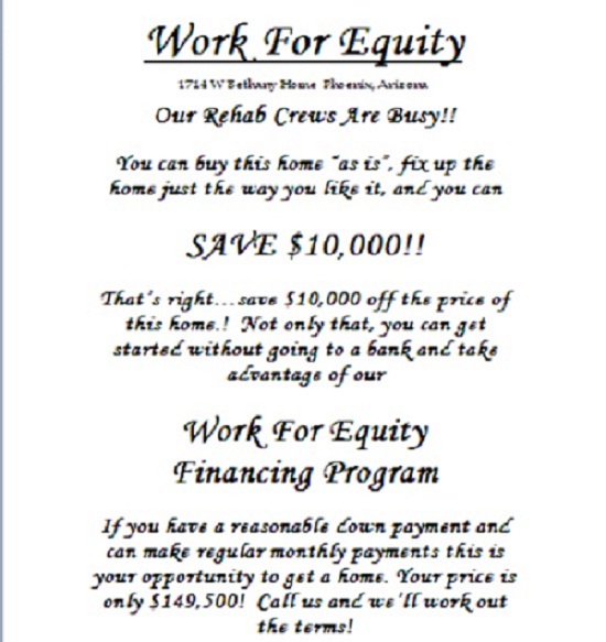bonus - Work For Equity Flyer